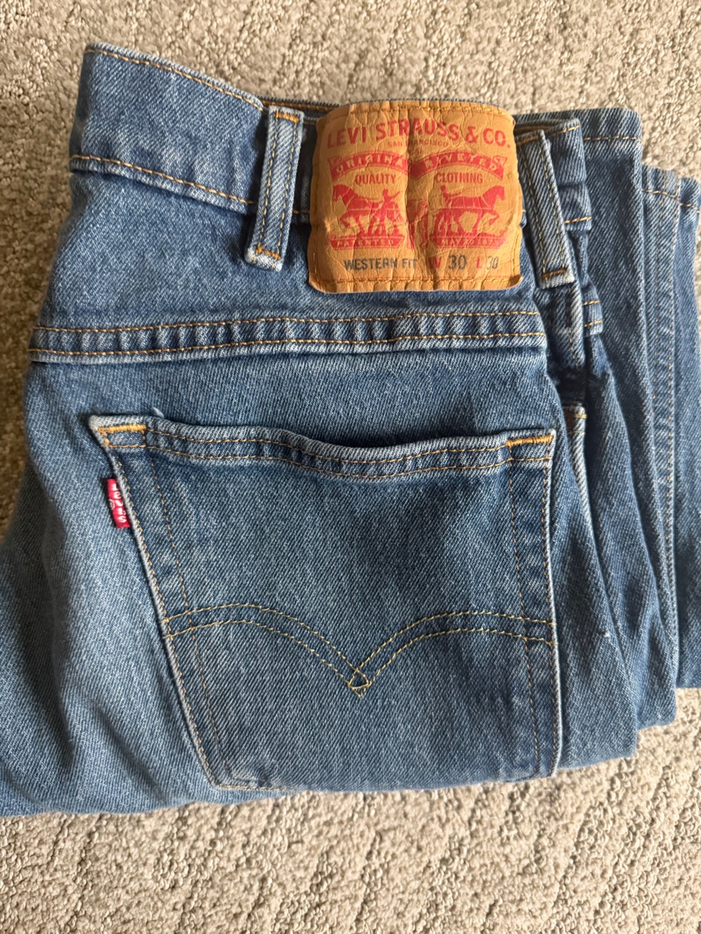 Levi's Men’s Light Blue WESTERN Fit Jeans w30 l30